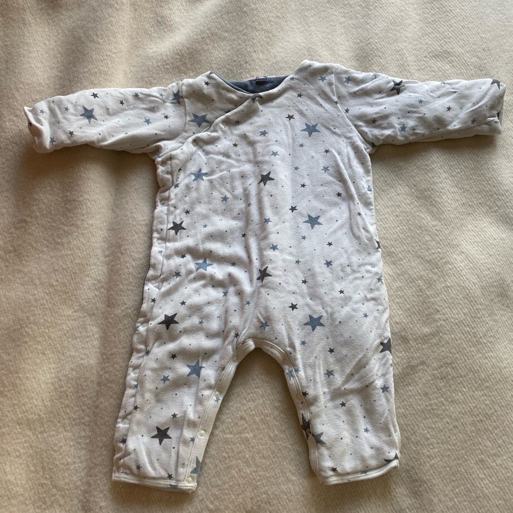 Petit Bateau Starry Gray Kids Footie